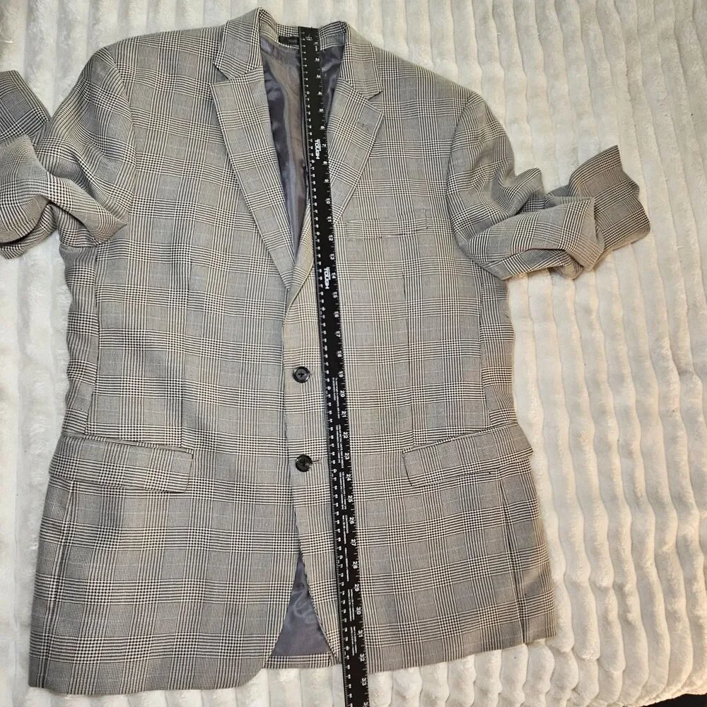 Lauren Ralph Lauren Tan Windowpane Mens Suit Jacket 45R